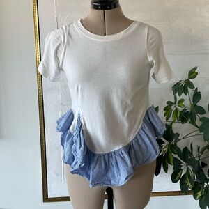 Anthropology Maeve T-shirt with ruffles